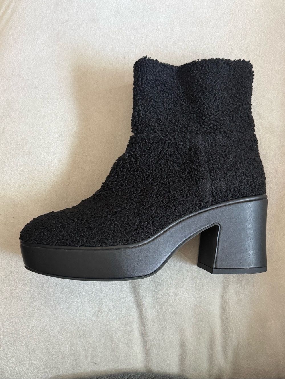 Black Shearling Ankle Boots - Women